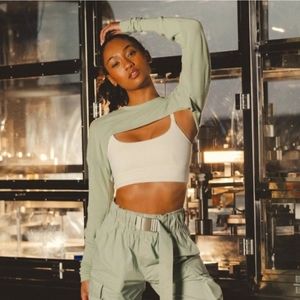 The moda top crop Halogen Light green